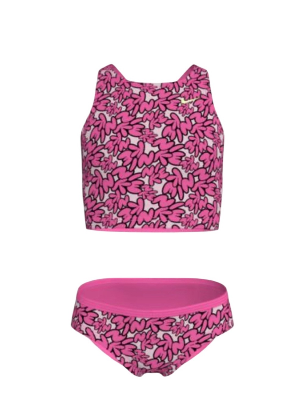 NWT Nike Girls Pink Spider Back Midkini Swimsuit 2-Piece‎ Set Summer Beach Swim
